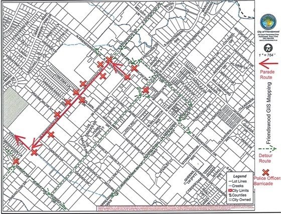 Youth Sports Parade Route Map