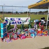 Blue Santa Toy Drive
