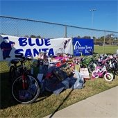Blue Santa Toy Drive
