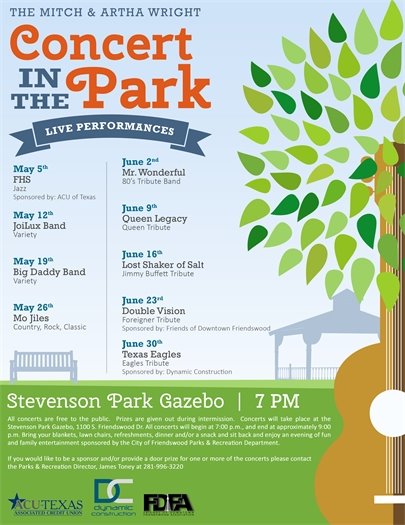 Concert in the Park start May fifth