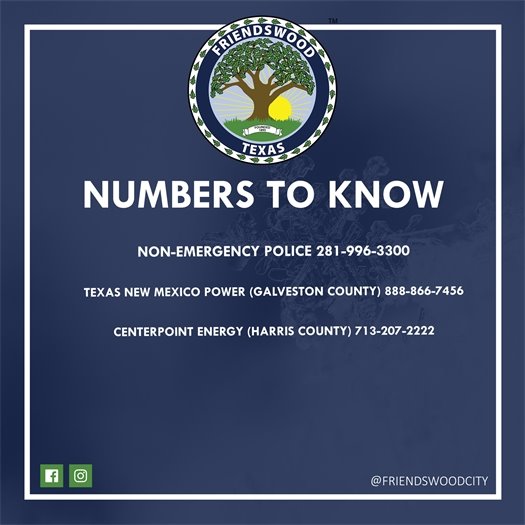 Numbers to know non-emergency 281-996-3300 