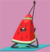 Watermelon Yoga Exercising
